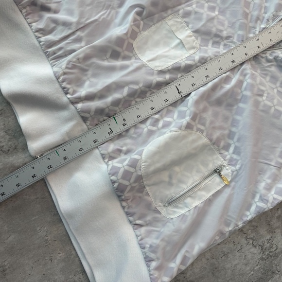 lightweight Antigua womens golf jacket white purple windbreaker with pockets L - Picture 5 of 6